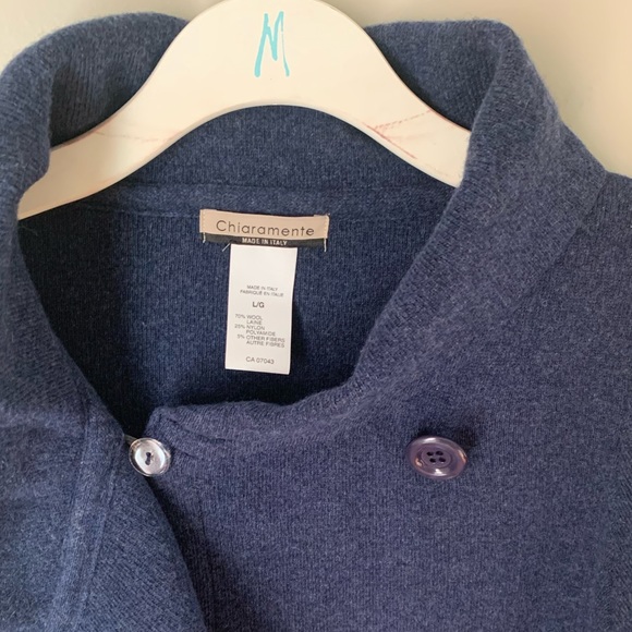 🌸HOST PICK🌸 CHIARAMENTE size L two-tone blue wool sweater - Picture 11 of 12